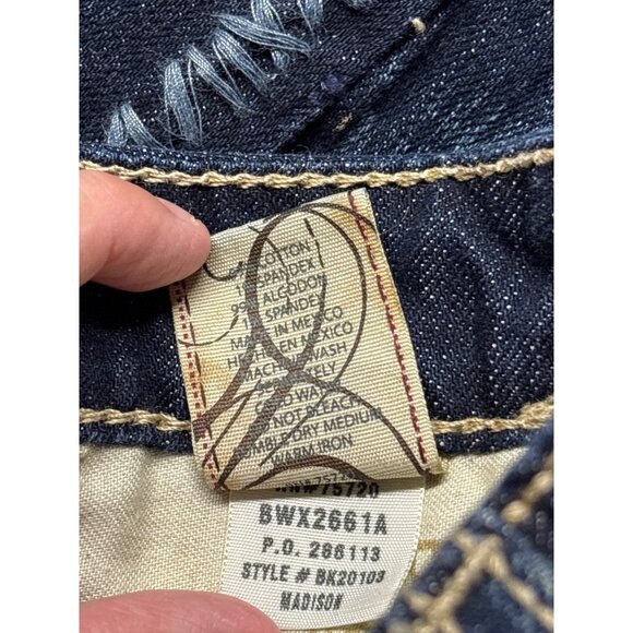 BKE Madison Distressed Denim Capri Jeans Size 27 Womens Mid Rise Blue Stretch Ra - Picture 5 of 5